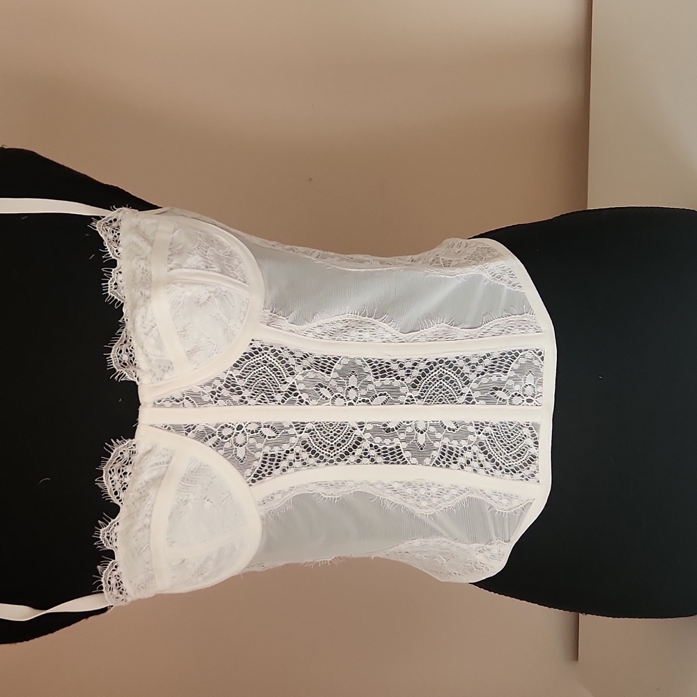 White Corset. Clasp Closure. White Small